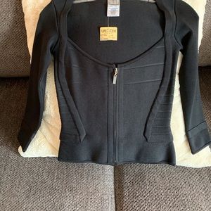 Herve Leger Paris black stretch shirt. XS.